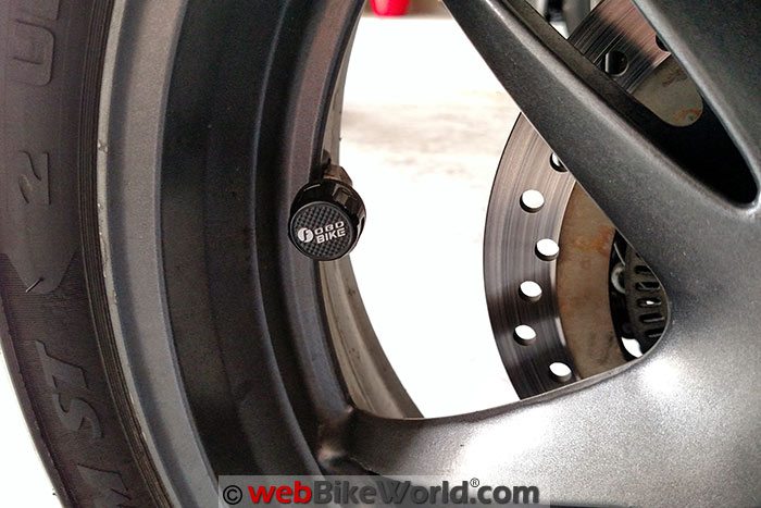 FOBO Bike TPMS Sensor on Wheel