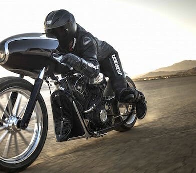 2015 Indian Motorcycle Scout Black Bullet takes on the Bonneville salt flats