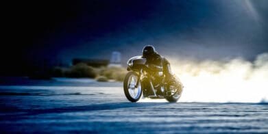 2015 Indian Motorcycle Scout Black Bullet takes on the Bonneville salt flats