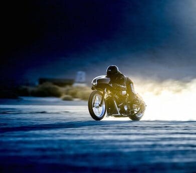 2015 Indian Motorcycle Scout Black Bullet takes on the Bonneville salt flats