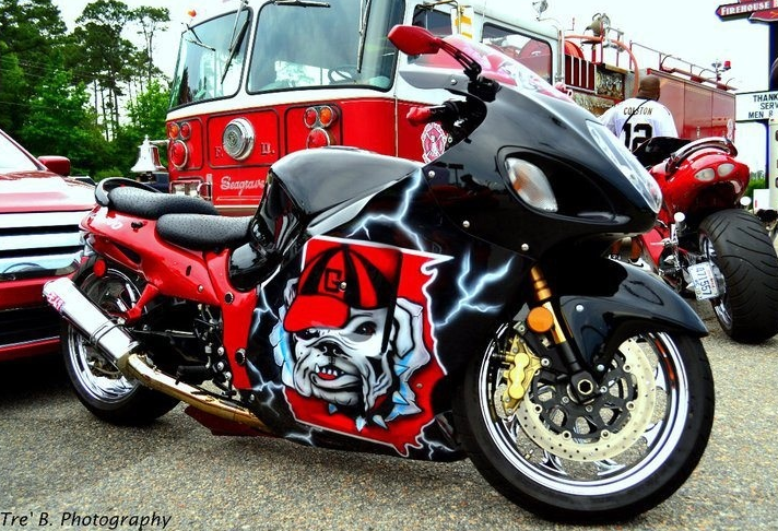 UGA Bulldogs Custom Painted Motorcycle Helmet 