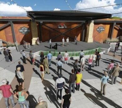 Artist's rendering of the Harley-Davidson Plaza in Sturgis
