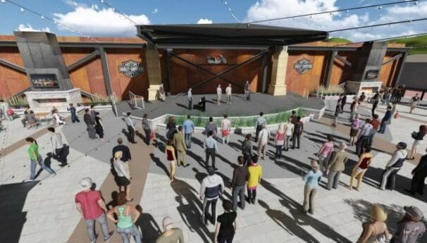 Artist's rendering of the Harley-Davidson Plaza in Sturgis