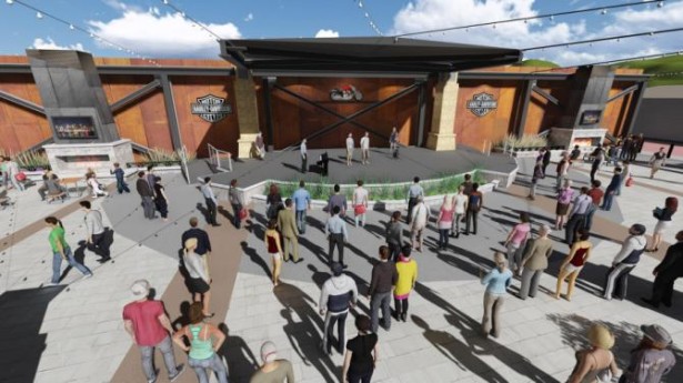 Artist's rendering of the Harley-Davidson Plaza in Sturgis