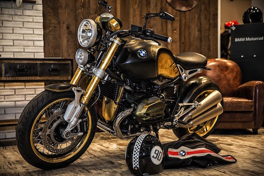 Italian tattoo artist Marco Manzo's gold-leaf version of the BMW R nineT