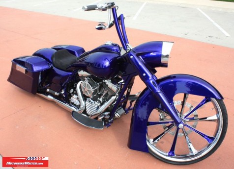 A Custom bagger at the Harley-Daviodson 110th anniversary in Milwaukee
