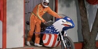 Evel Knievel Stratocycle in a scene form the movie