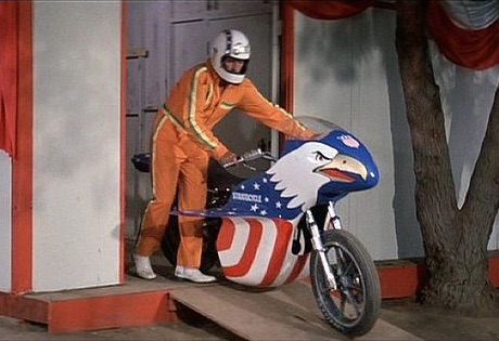 Evel Knievel Stratocycle in a scene form the movie