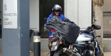 Max fronts media outside Frankston Magistrates Court