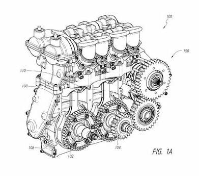Dan Gurney's patented Moment-Cancelling Four-Stroke” (MC4S) motorcycle engine