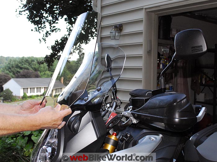 Stock Windshield vs. Madstad Size Comparison