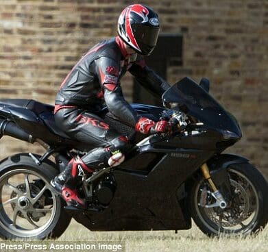 Prince William on his Ducati 1198S royal