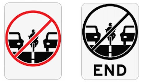 Lane filtering signs