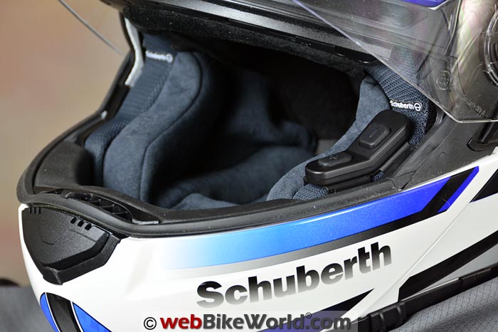 Sena 10U Control Buttons in Schubuerth Helmet
