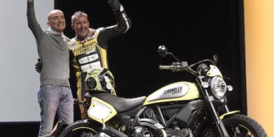 Claudio and Troy with the Ducati Scrambler Flat Track Pro