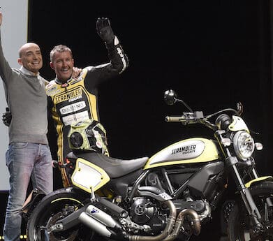 Claudio and Troy with the Ducati Scrambler Flat Track Pro