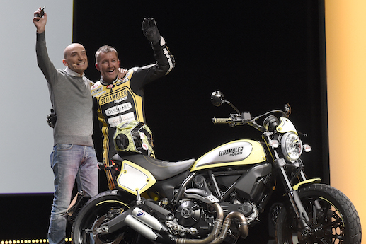 Claudio and Troy with the Ducati Scrambler Flat Track Pro