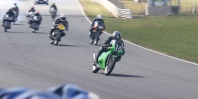 Historic racers at Lakeside Park circuit laps