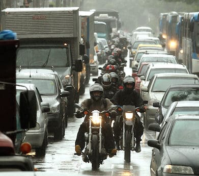 Lane filtering lane splitting stop lines congestion danger