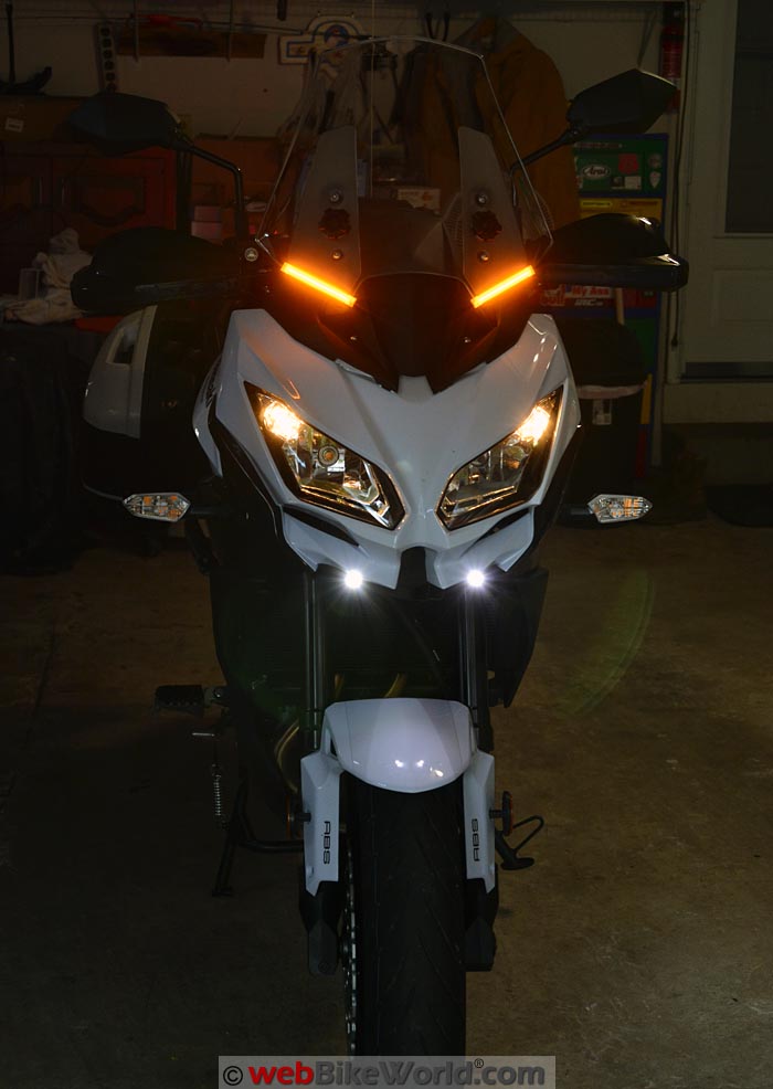 AdMore Amber LED Array on Kawasaki Versys 650