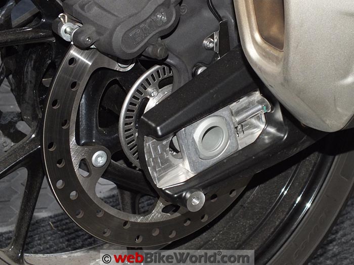 BMW S1000XR Before Swingarm Slider Installation