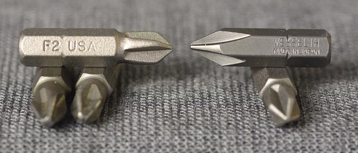 Frearson F2 vs. Vessell H1 Phillips Bits