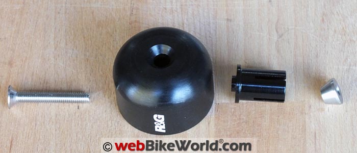 R&G Swingarm Slider Kit Components