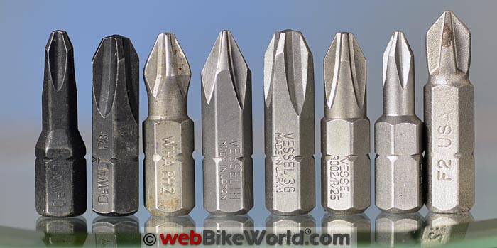 Selection of Phillips and JIS Screwdriver Bits