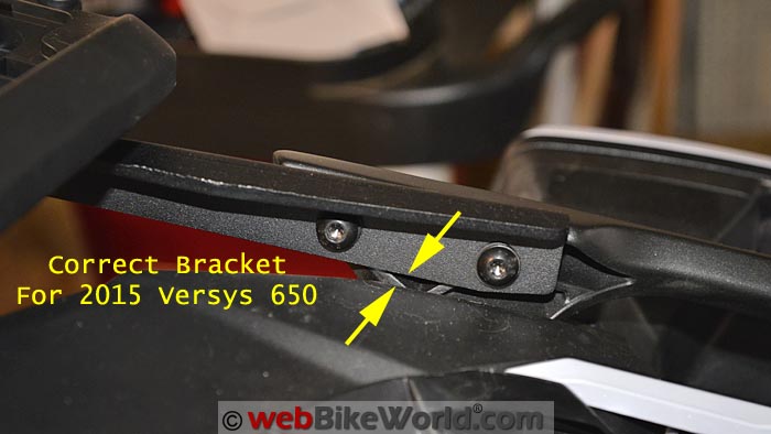 Correct SHAD Bracket for 2015 Versys 650