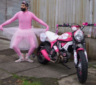 Pink Hello Kitty Ducati Scrambler revenue male slips