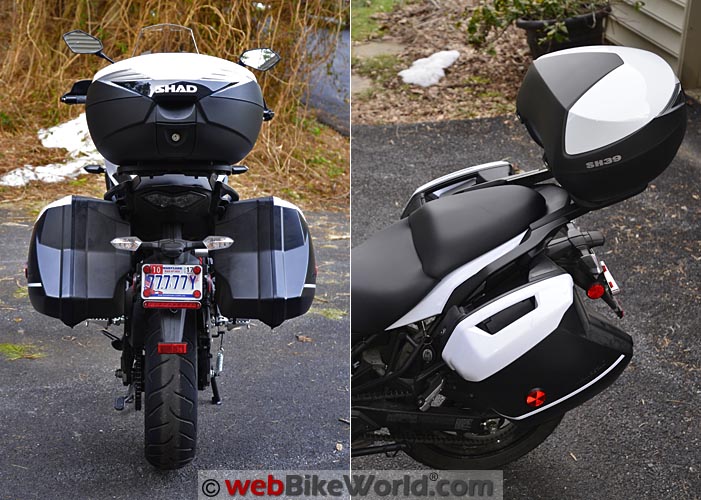 SHAD SH39 Top Case on Versys Rear View