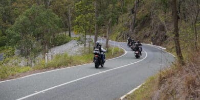 Riders enjoying the roads over Mt Tamborine Operation smart course