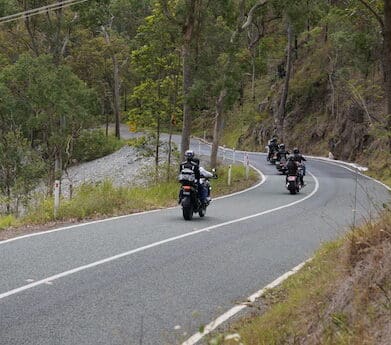 Riders enjoying the roads over Mt Tamborine Operation smart course