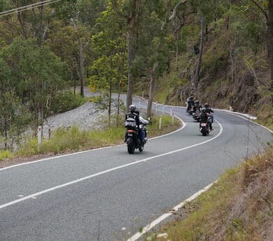 Riders enjoying the roads over Mt Tamborine Operation smart course