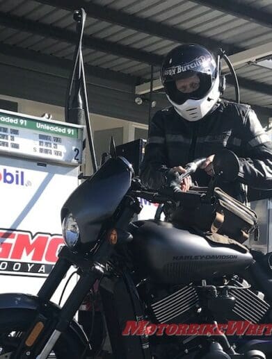 Fuel service station helmet user pays fuel levy