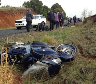 First Aid for Motorcyclists patch training injuries