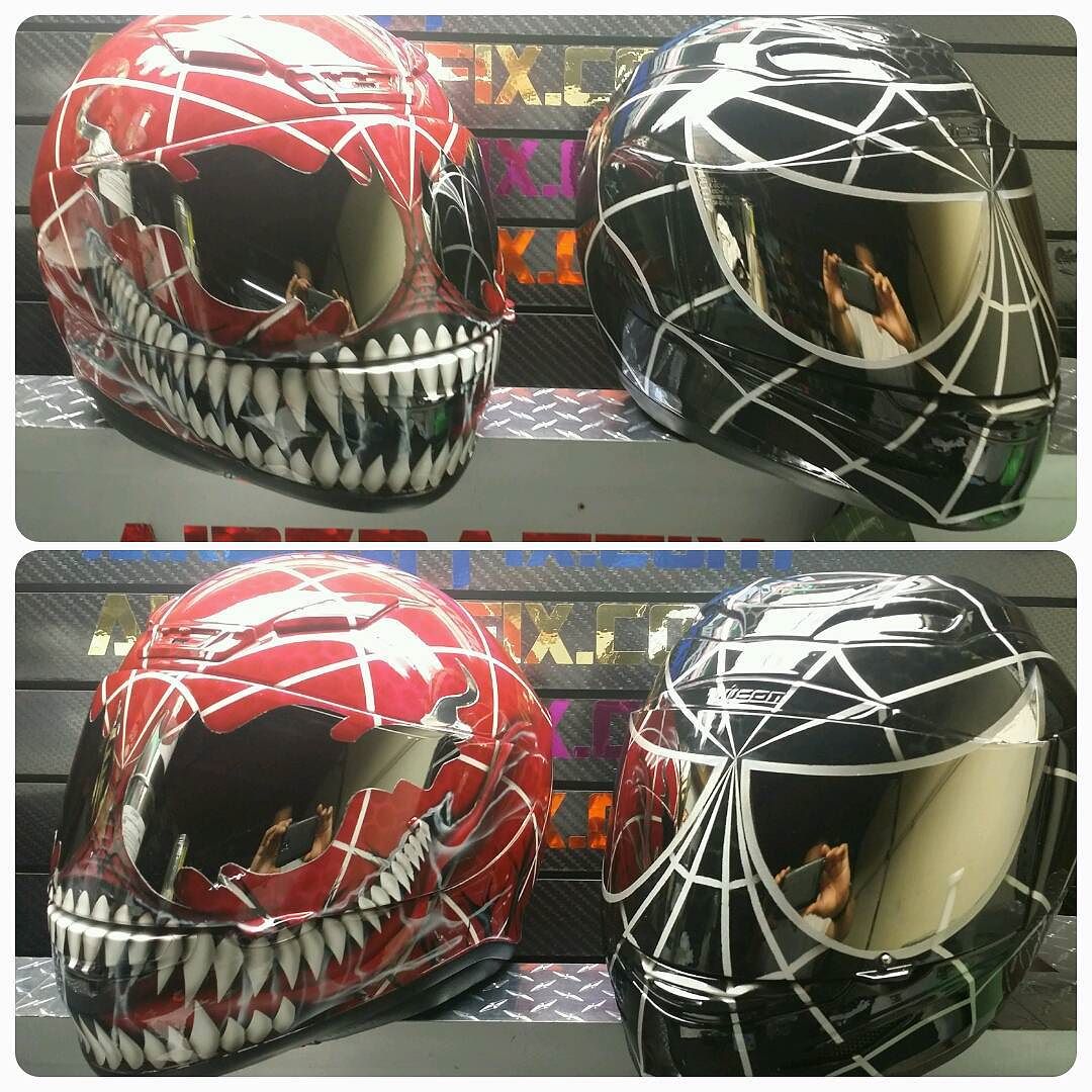 Spider-Man Venom one custom motorcycle helmet ECE & DOT