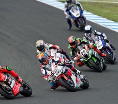WorldSBK 2016 Phillip Island Davide Guigliano, Michael van der Mark, Nicky Hayden, Jono Rea, Sylvain Guintoli