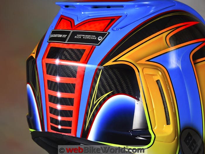 Custom Painted Motorcycle Helmet Rear View