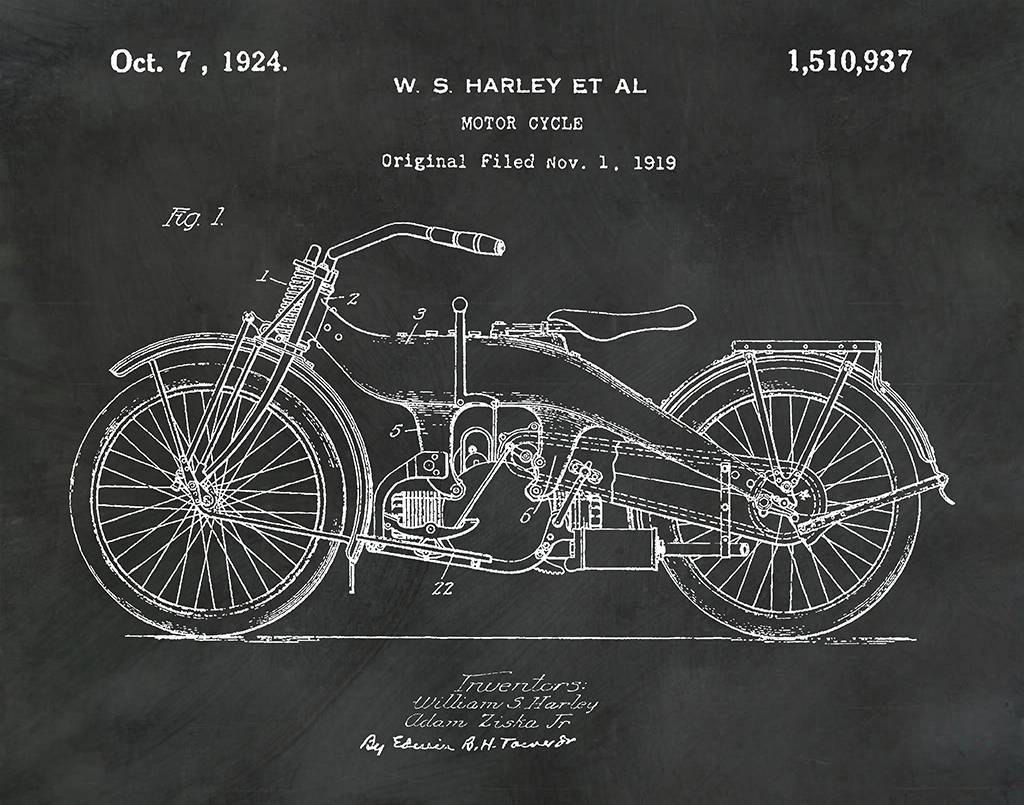 Motorcycle Patent Prints