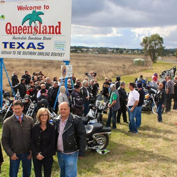 Springborg (second left) at the Texas Motorcycle Friendly Town launch tourism crows nest status status