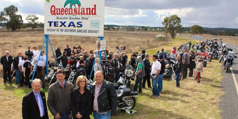 Springborg (second left) at the Texas Motorcycle Friendly Town launch tourism crows nest status status