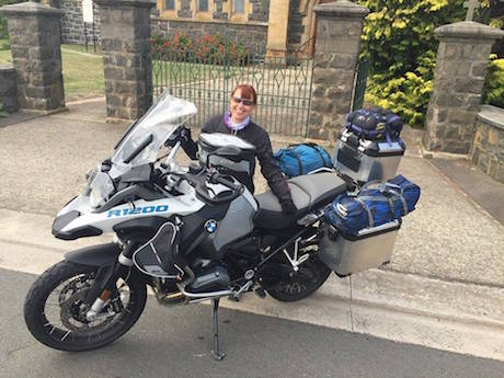 AMEP candidate Judith Kuerschner with her partner's 2015 BMW 1200 GSA