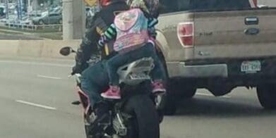 Children pillion on motorcycles