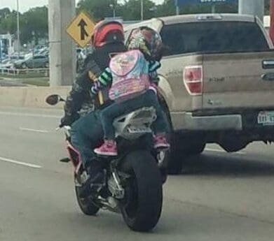 Children pillion on motorcycles