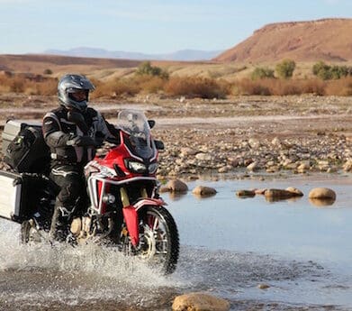 Laura Csortan and Christophe Barriere-Varju in "Riding Morocco: Chasing the Dakar” on TV