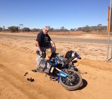 Mark Taylor crashes in roadworks clay