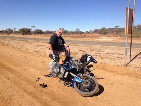 Mark Taylor crashes in roadworks clay