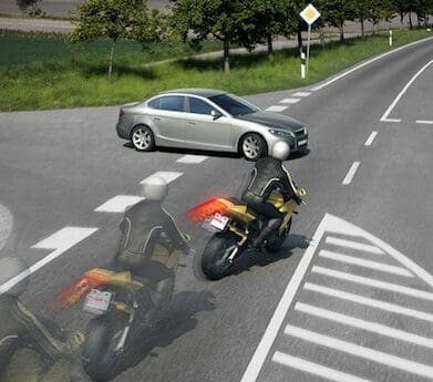 Motorcycle crash road safety first aid SMIDSY scientific university