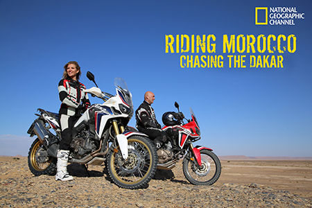 Laura Csortan and Christophe Barriere-Varju in "Riding Morocco: Chasing the Dakar” on TV